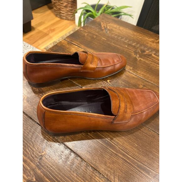 Zelli Tippa Italian Calfskin Penny Loafers Cognac (15-750-CGN)Size  9 main image 4